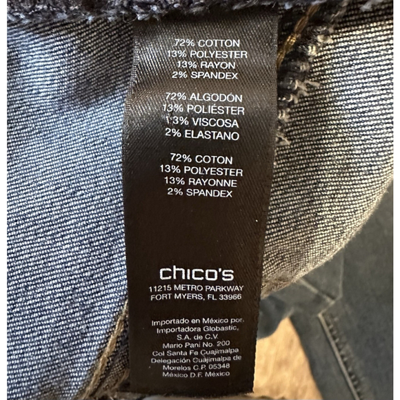 Chicos So Lifting Straight Denim Jeans Womens 8 (Chicos Size 1) Blue Mid-Rise - Picture 11 of 16